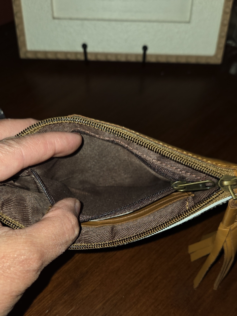 Handcrafted Genuine Leather Wristlet NWOT - Picture 9 of 11